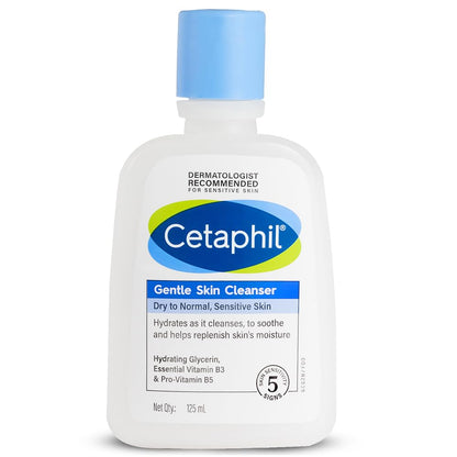 Cetaphil Paraben, Sulphate-Free Gentle Skin Hydrating Face Wash Cleanser with Niacinamide, Vitamin B5 for Dry to Normal, Sensitive Skin - 125 ml