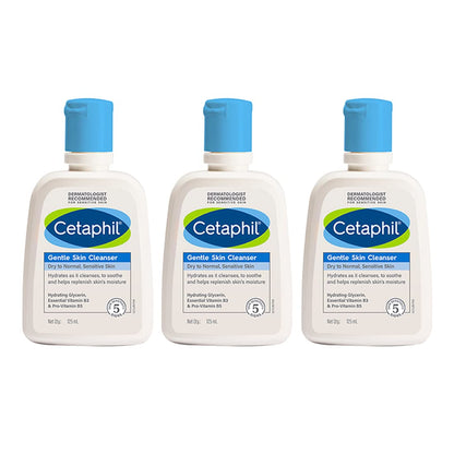 Cetaphil Paraben, Sulphate-Free Gentle Skin Hydrating Face Wash Cleanser with Niacinamide, Vitamin B5 for Dry to Normal, Sensitive Skin - 125 ml