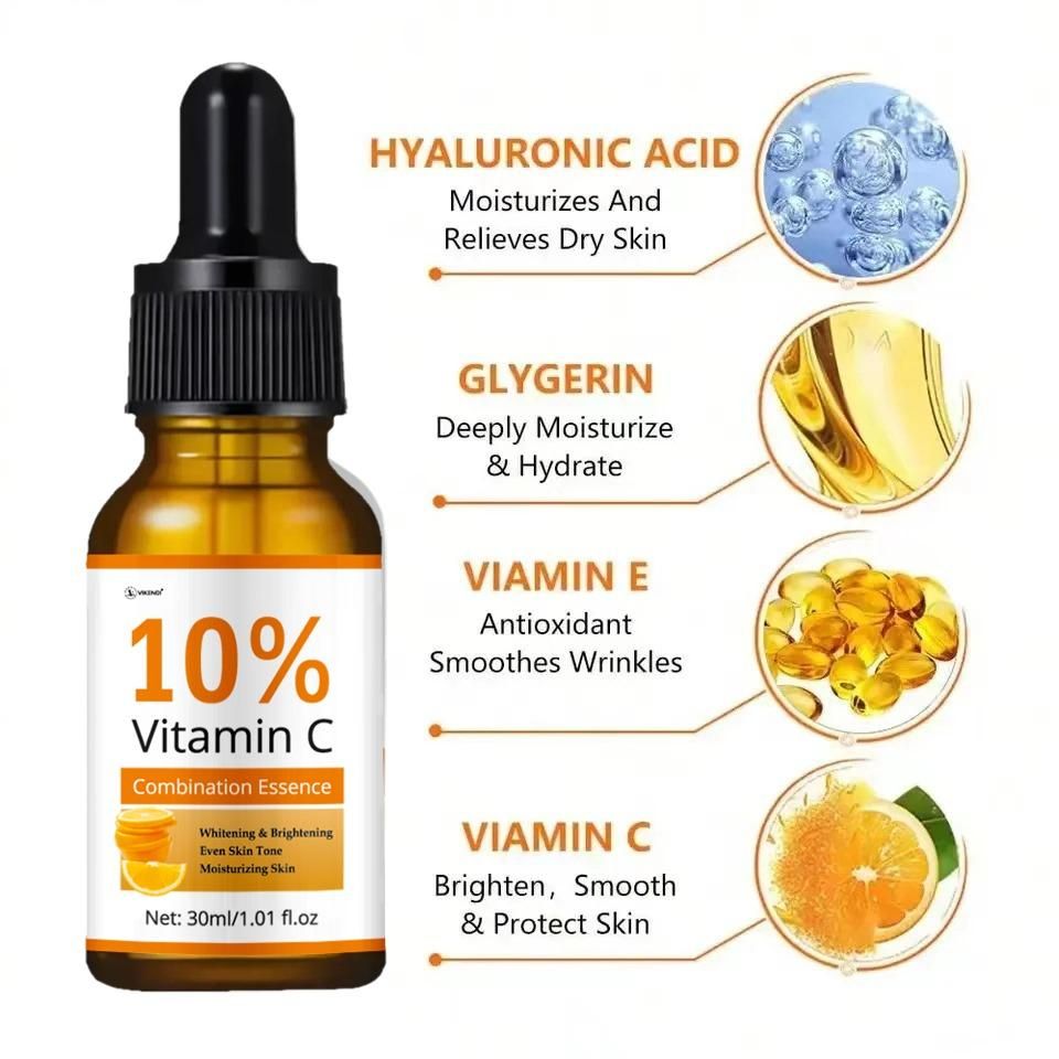 Vitamin C Serum For Face Lightening Pigmentation Blemish Dark Dot Remover Moisturizing Brighten Skin Care Korean Cosmetic(Pack Of 2)